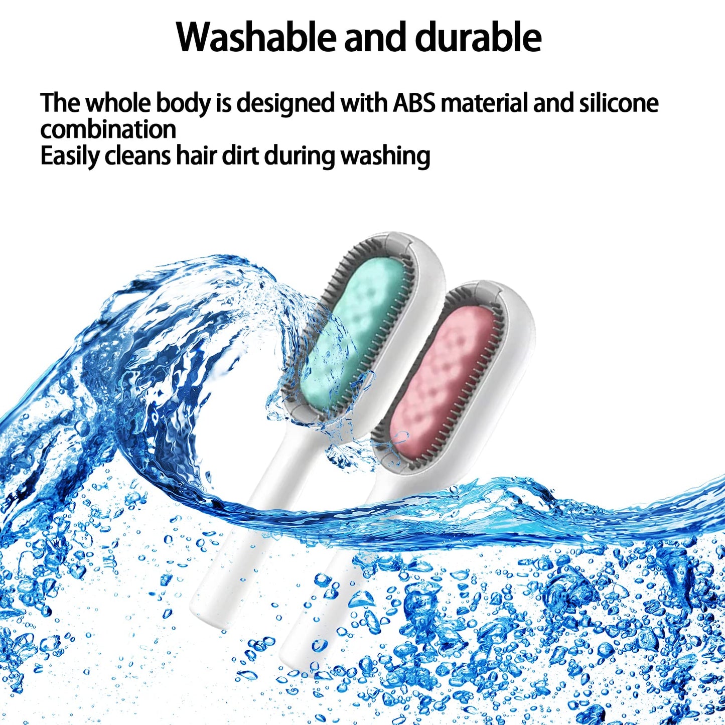 PEEOED Pet Cleaning Hair Removal Comb, Universal Knot Remover for Pets, Portable Multifunctional Pet Cleaning Brush, Massage Care Comb for Sensitive Cats & Dogs (Short, Pink)