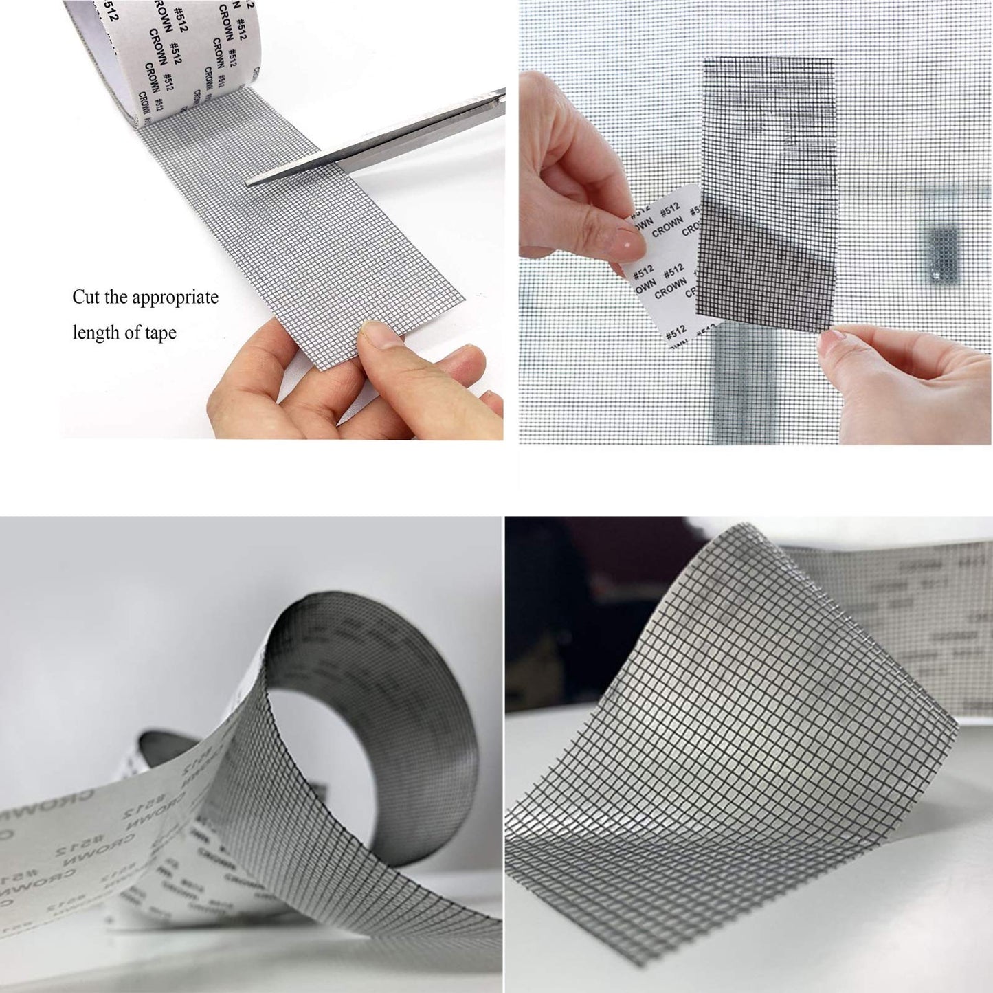 Window Screening Repair Sticker Anti-Insect Fly Bug Mosquito Screen Net Repair Patch Adhesive Screen Repair Tape Fiberglass Mesh Patch Fiberglass Repair Tape with Strong Adhesive for Window (2 Rolls)