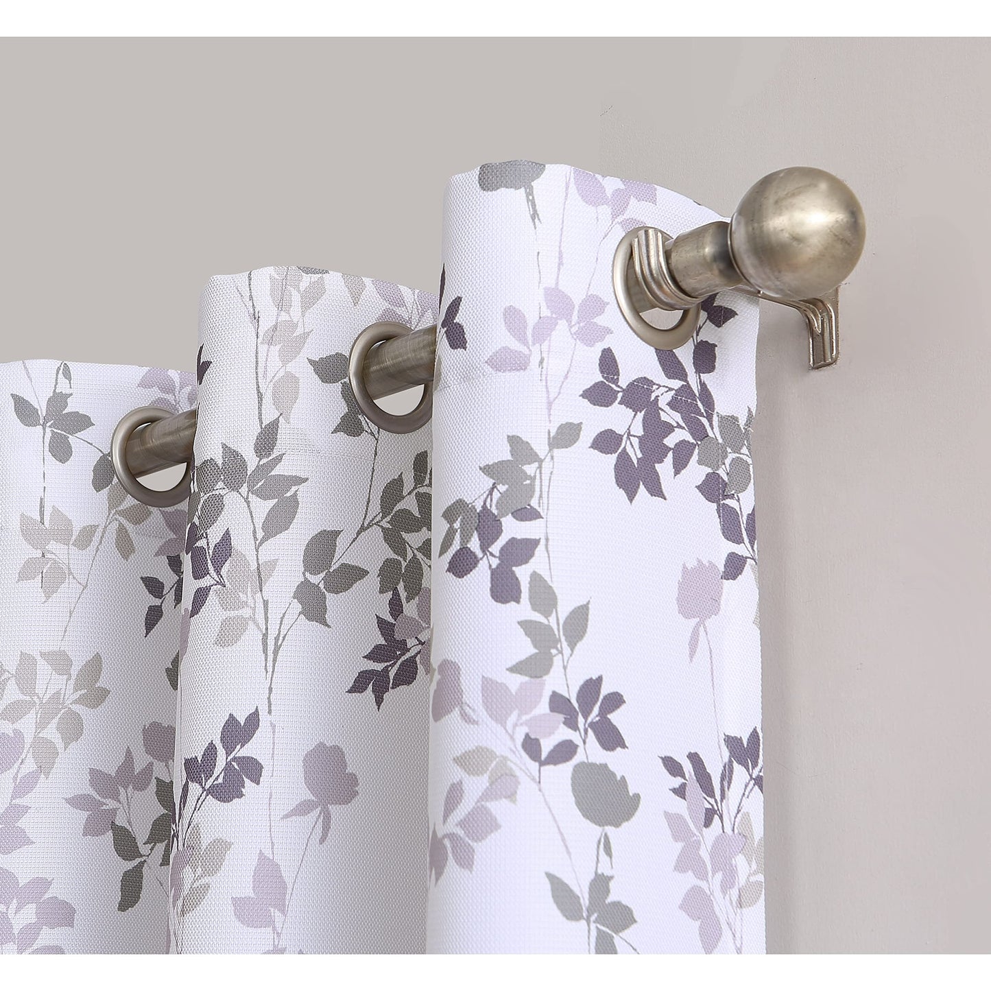 Linen Velvet Sabia Curtains-Modern Multi Colour Sheer Design-Steel Grommets -1 Piece 140W X 230L CM White*purple