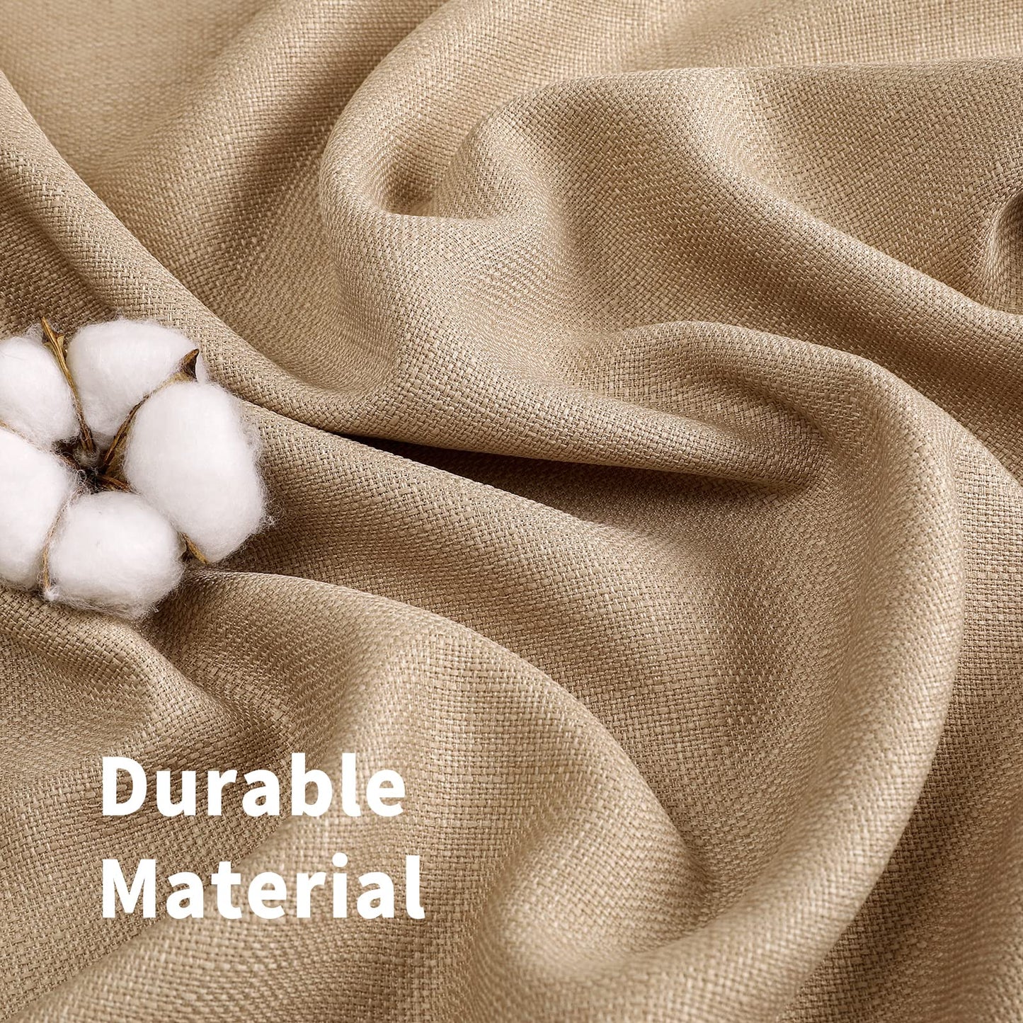 Natural Linen Curtains -Semi Transparent Sheer -Soft And Durable Fabric -For Living Rooms And Bedroom Steel Grommets -Two Pieces