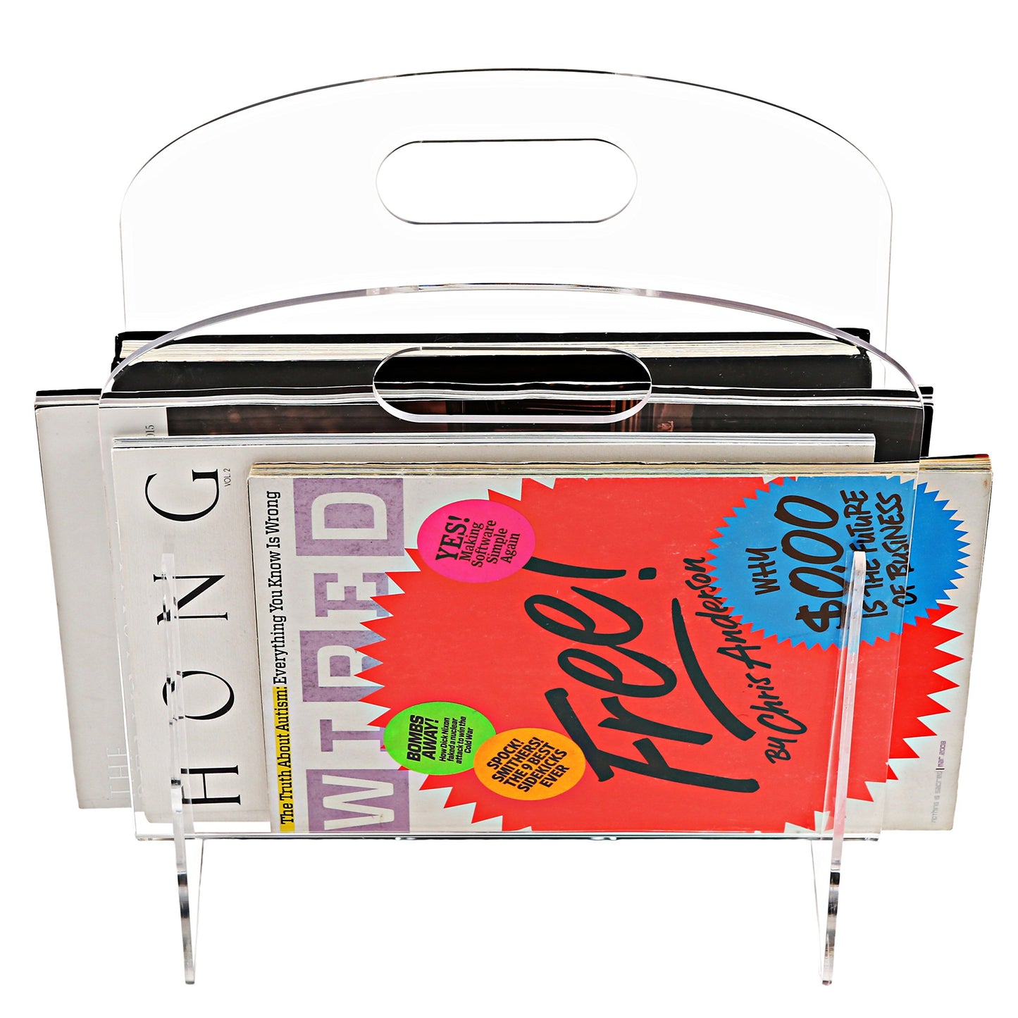 Clear Acrylic Magazine Holder, Desktop Display Stand for Documents, Files, Folders, Office and Home Organization