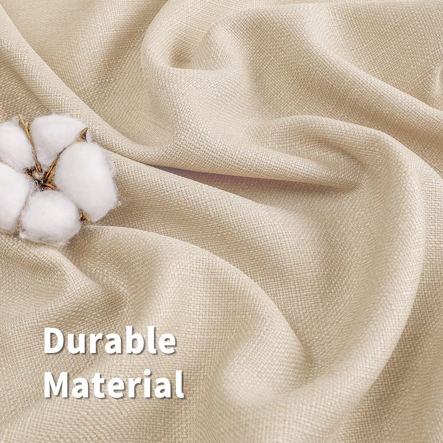 Natural Linen Curtains -Semi Transparent Sheer -Soft And Durable Fabric -For Living Rooms And Bedroom Steel Grommets -Two Pieces