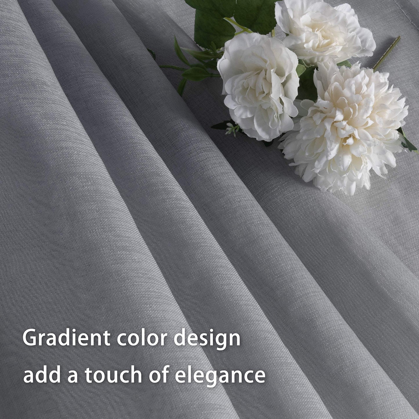 Luxury Voile Curtains - Gradient colours - Steel Grommets - 1 Piece