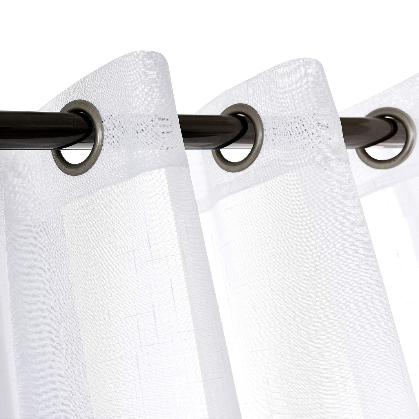 Curtains Natural Linen Light Filtering Curtains For Bed Rooms And Living Rooms - Steel Grommets - 1 Piece