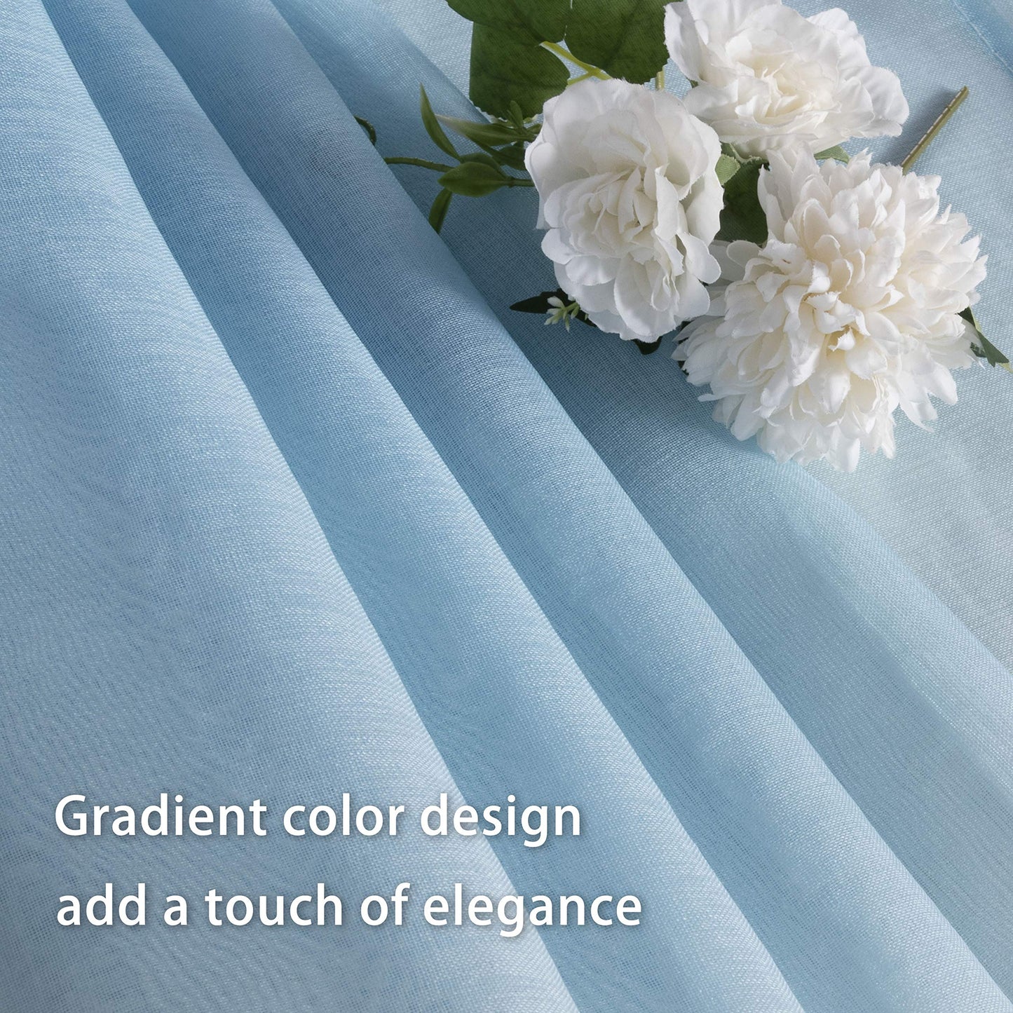 Luxury Voile Curtains - Gradient colours - Steel Grommets - 1 Piece