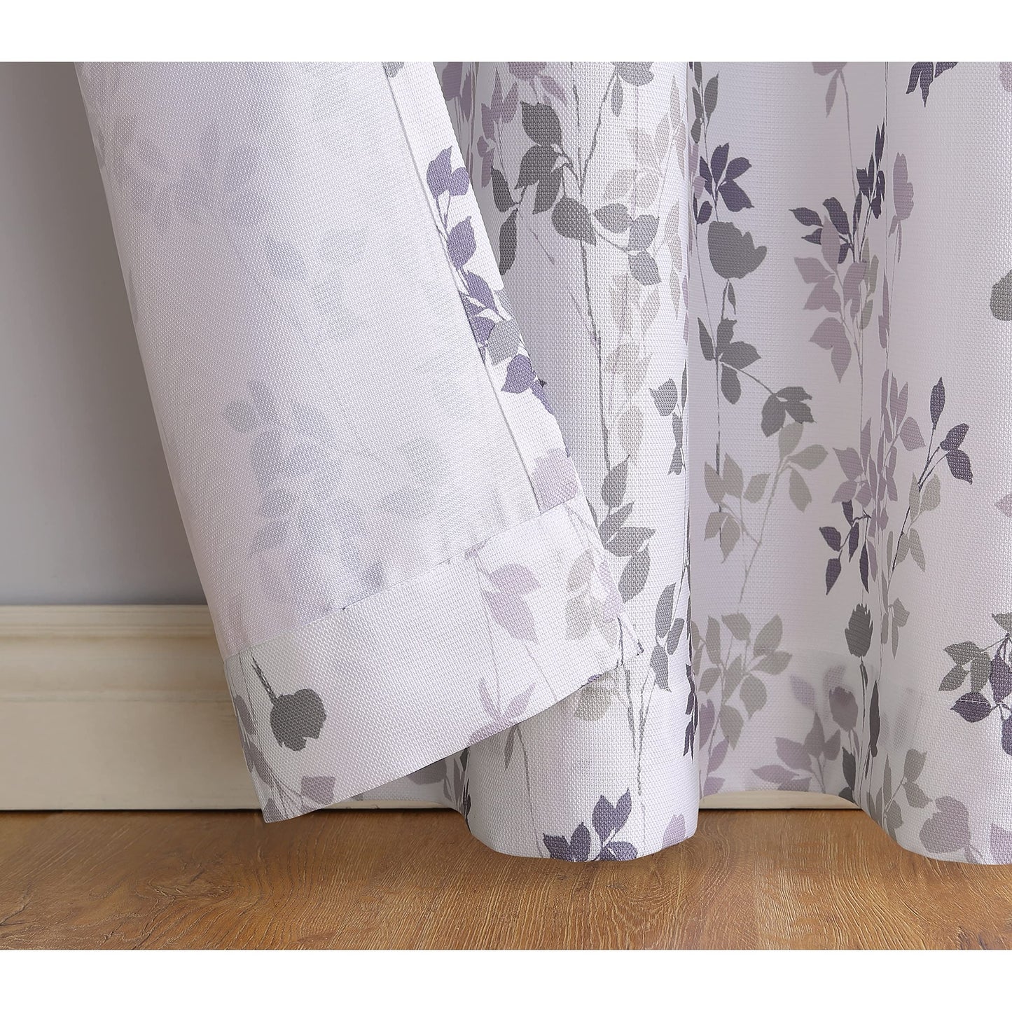 Linen Velvet Sabia Curtains-Modern Multi Colour Sheer Design-Steel Grommets -1 Piece 140W X 230L CM White*purple