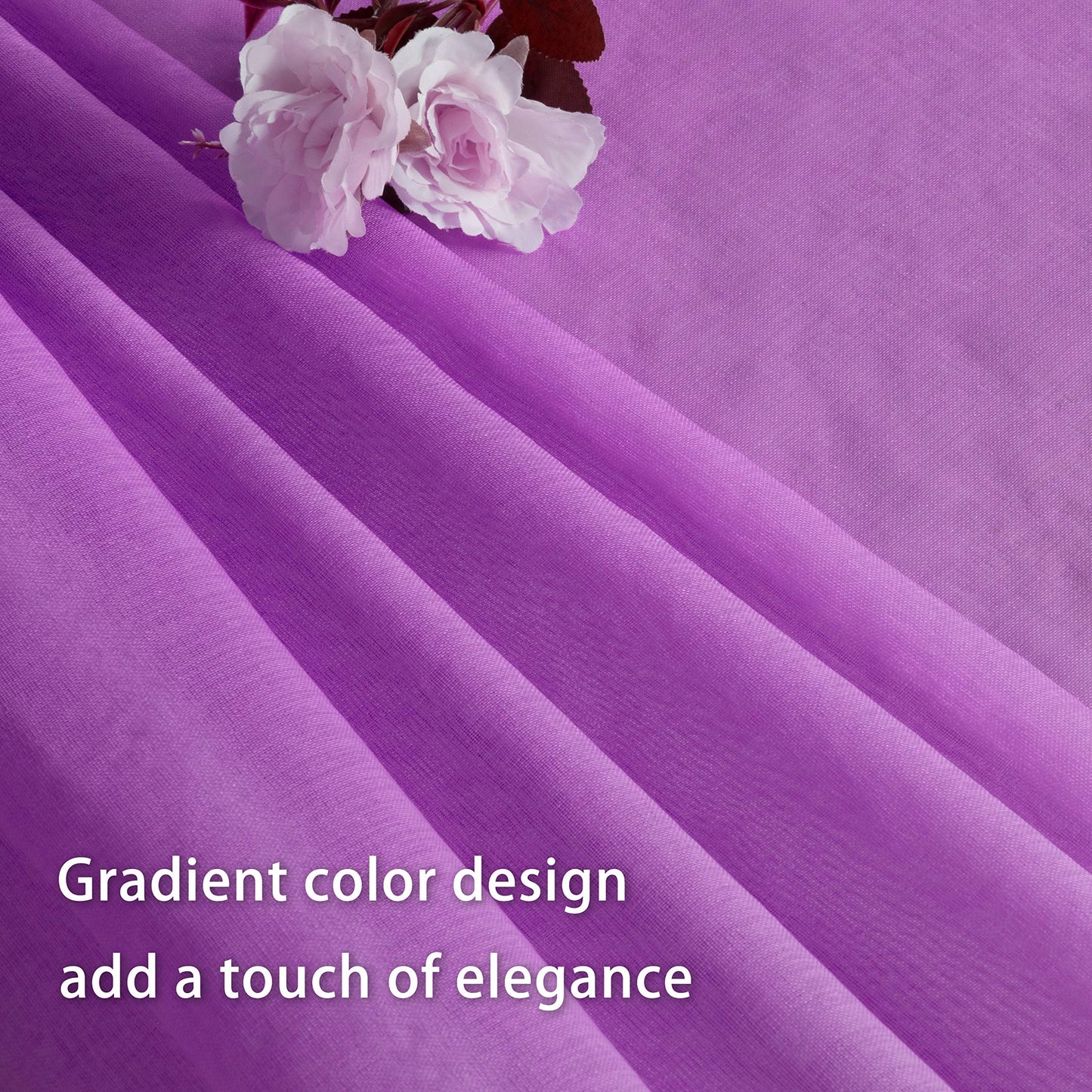 Luxury Voile Curtains - Gradient colours - Steel Grommets - 1 Piece