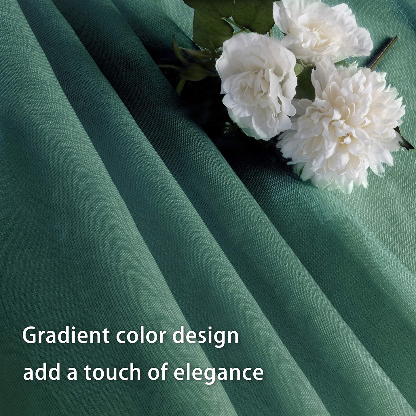 Luxury Voile Curtains - Gradient colours - Steel Grommets - 1 Piece