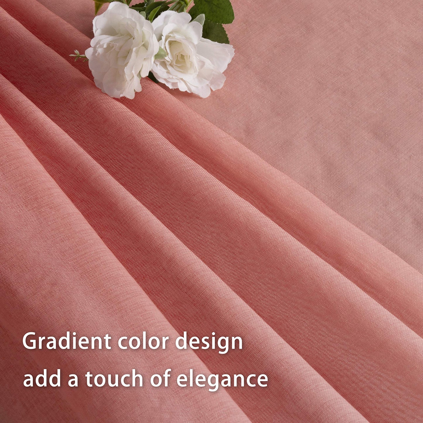 Luxury Voile Curtains - Gradient colours - Steel Grommets - 1 Piece