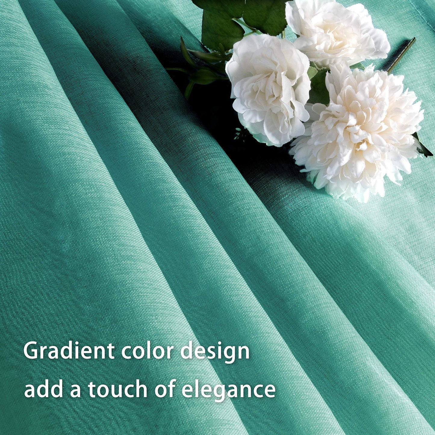 Luxury Voile Curtains - Gradient colours - Steel Grommets - 1 Piece