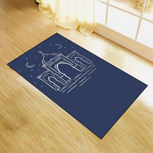Prayer Rug, Luxury Velvet Fabric with Digital Print, Soft Comfortable Islamic Mat for Daily Prayers, Elegant Lightweight Foldable for Mosque or Home Use