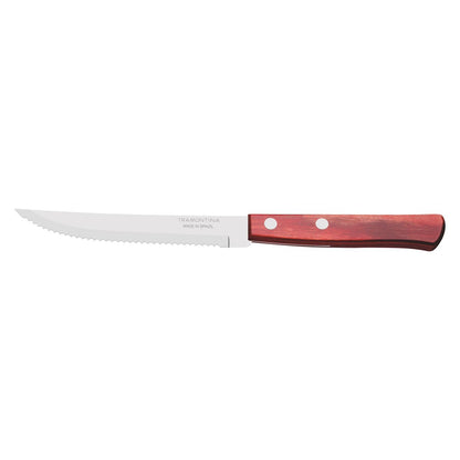 Steak Knife with Wood Handle, 5-Inch Length, Red