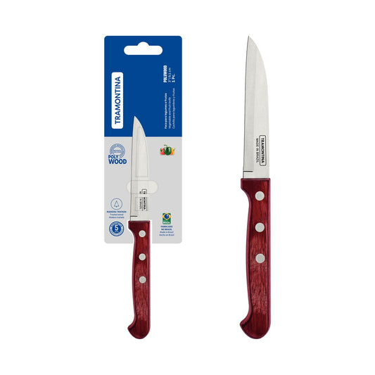 Polywood Paring Knife 3 Inches, High-Performance Stainless Steel Blade, Ergonomic Polywood Handle, Perfect for Precise Cutting, Durable and Stylish, Red