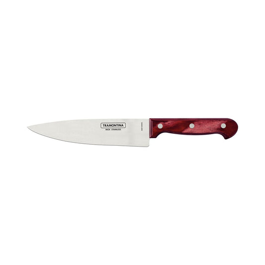 Taramontina Meat Knife – 7-Inch Stainless Steel Blade – Red Orange Handle – Sharp & Comfortable Grip