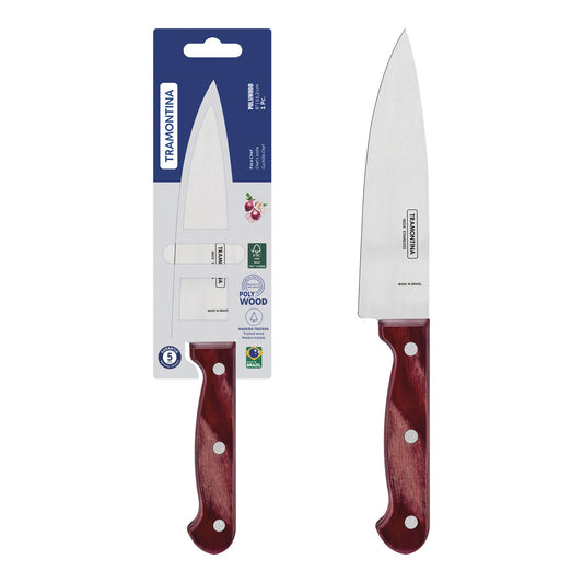 Chef’s Knife, Premium Stainless Steel Blade, Polywood Handle, 6-Inch Blade Length, Durable and Ergonomic, Red Handle, Professional Kitchen Knife