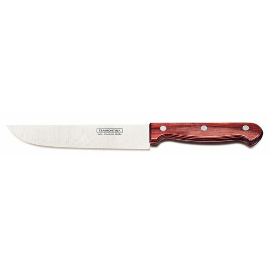 Polywood 6” Kitchen Knife – Ultra-Durable Stainless Steel Blade with Heat-Resistant Red Wooden Handle – Versatile for Meat, Fruits & Vegetables – Dishwasher Safe – Pack of 12