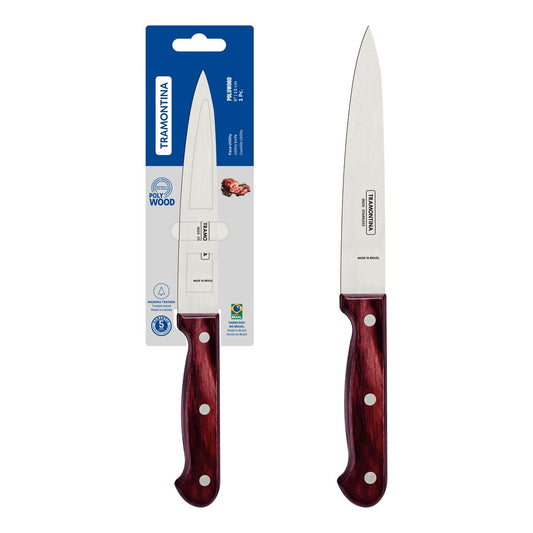 Knife, Professional Chef Knife with Wooden Handle, 6-Inch Stainless Steel Blade, Red Handle, Durable Kitchen Knife for Precise Cutting, Ideal for Home and Commercial Use