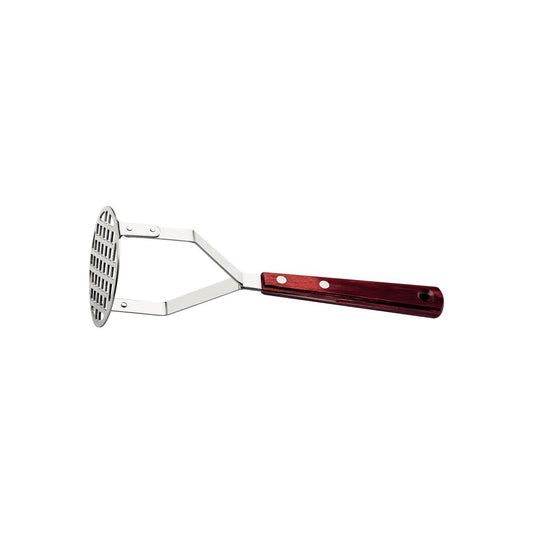 Ceramic Hand Potato Masher with Durable Polywood Handle, Heat-Resistant, Ergonomic Design, Non-Stick Surface, Ideal for Potatoes, Vegetables, and Fruits - Red