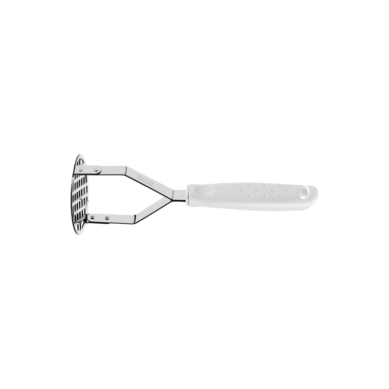 UTILITA Potato Masher with Durable Plastic Polypropylene Handle, Kitchen Utensil for Effortless Mashing of Potatoes and Vegetables, Heat-Resistant, Easy-to-Clean, Dishwasher Safe - White