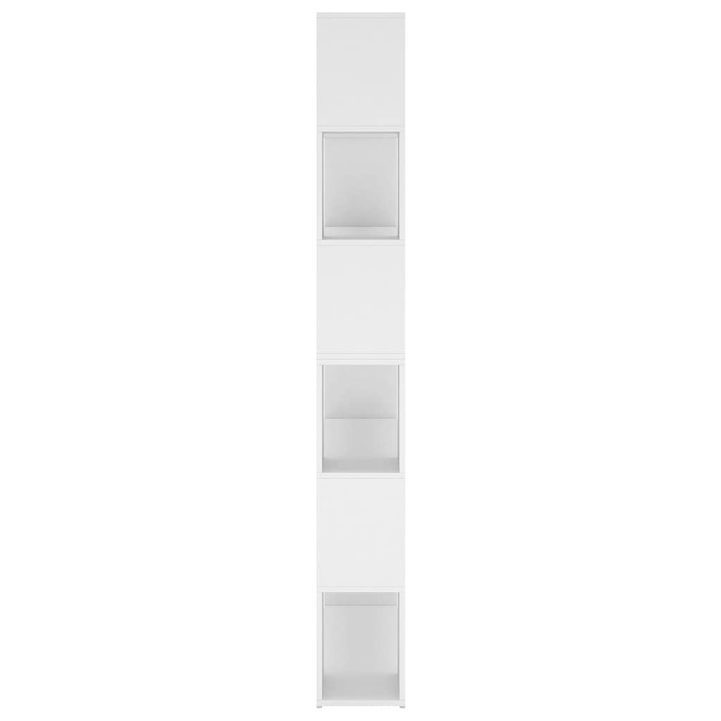 Puraday Tall Bookcase and Divider, White 100 x 24 x 188 cm, Modern Wall Shelf and Wooden Room Divider with an Elegant and Classic Design, Large Geometric Bookcase