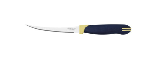 Multicolor 5" Tomato Knife, Stainless Steel Blade, Blue and Cream Polypropylene Handle, Dishwasher Safe, Durable and Sharp