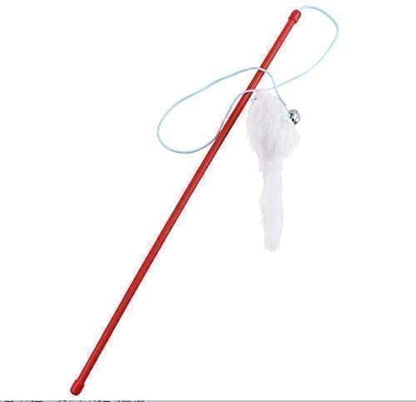 Cat Toys With Mouse Shape Pet Bell Funny Cat Stick plactic Teaser Rod Wand Interactive Toys Colour Random 1pc