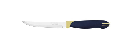 Multicolor 5" Steak Knife, Straight-Edge Stainless Steel Blade, Blue and Cream Polypropylene Handle, Durable and Dishwasher Safe