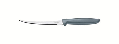 Plenus 5" Tomato Knife, Stainless Steel Blade, Grey Polypropylene Handle, Dishwasher Safe, Perfect for Slicing Tomatoes and Soft Fruits - Pack of 12