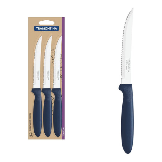 Ipanema BBQ Knife Set – 3 Pieces – 8.4-Inch Stainless Steel Blades – Blue Handles – Perfect for Grilling & Carving