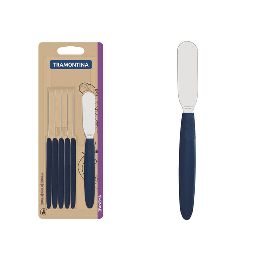 Ipanema Stainless Steel Butter Spreader 6-Pieces Set with Polypropylene Handles, Blue - Designed for High Performance and Durability, Ideal for Professional and Home Kit