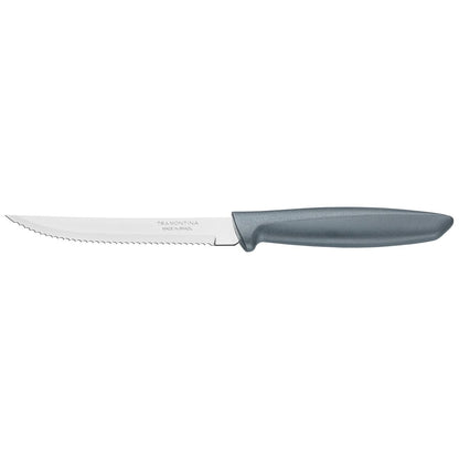 Plenus Steak Knife 5 Inch - Stainless-Steel Blade for Durability - Ergonomic Gray Polypropylene Handle - Perfect for Steak, BBQ, and Kitchen Use - Dishwasher Safe