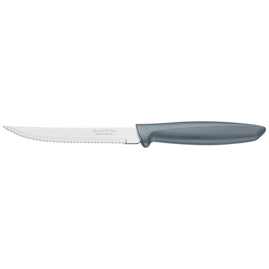 Plenus Steak Knife 5 Inch - Stainless-Steel Blade for Durability - Ergonomic Gray Polypropylene Handle - Perfect for Steak, BBQ, and Kitchen Use - Dishwasher Safe