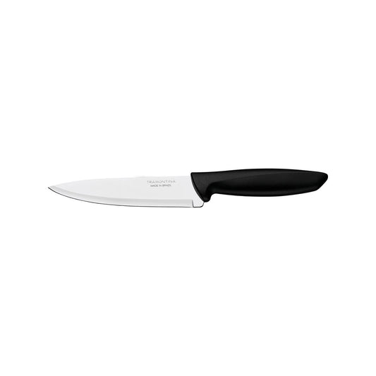 Plenus Chef's Knife, 6-Inch Stainless Steel Blade, Ergonomic Black Polypropylene Handle, Precision Cutting, Professional Kitchen Tool - Pack of 12