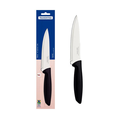 Plenus Stainless Steel Chef Knife with Handle, 6-Inch Blade, Black - Designed for High Performance and Durability, Ideal for Professional and Home Kitchens, Precision Crafted for