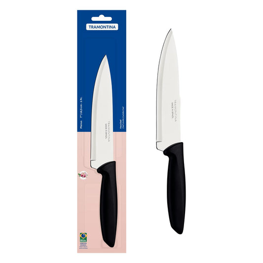 Plenus Chef's Knife, High-Quality Stainless Steel Blade, Ergonomic Polypropylene Handle, Ideal for Versatile Cooking - 7 Inch - Black - Designed for High Performance and Durabilit