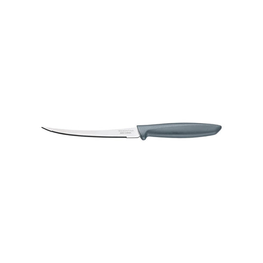Plenus 5" Tomato Knife, Stainless Steel Blade, Grey Polypropylene Handle, Dishwasher Safe, Perfect for Slicing Tomatoes and Soft Fruits - Pack of 12