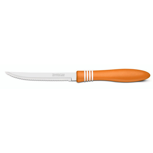 5-Inch Steak Knife – Stainless Steel Blade with Orange Polypropylene Handle – Sharp, Durable, and Comfortable for Steak, BBQ, and Kitchen Use – 1 Piece