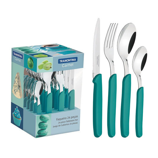 Viscio Cutlery Set – Stainless Steel with Green Handles – Functional, Stylish & Dishwasher Safe