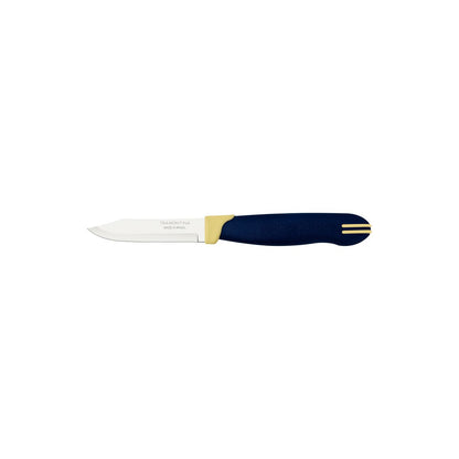 Multicolor 3" Vegetable and Fruit Knife, Stainless Steel Blade, Blue and Cream Polypropylene Handle, Durable and Dishwasher Safe