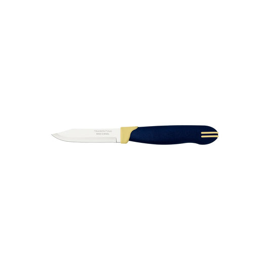 Multicolor 3" Vegetable and Fruit Knife, Stainless Steel Blade, Blue and Cream Polypropylene Handle, Durable and Dishwasher Safe