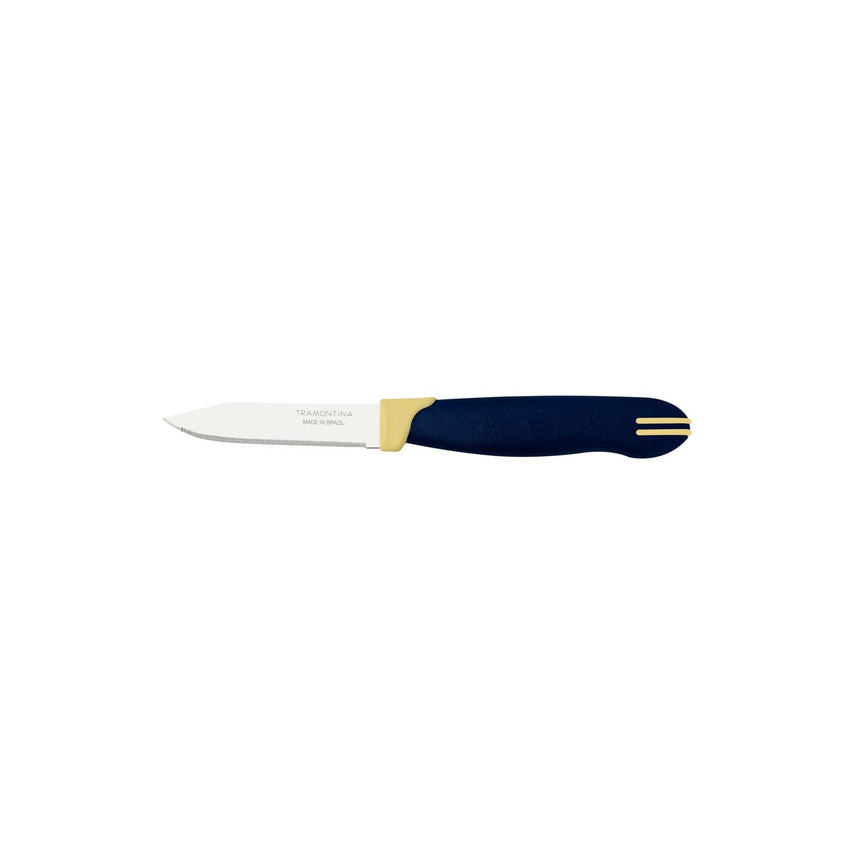 Multicolor 3" Vegetable and Fruit Knife, Micro-Serrated Edge Stainless Steel Blade, Blue and Cream Polypropylene Handle, Dishwasher Safe, Precise and Durable - Pack of 12