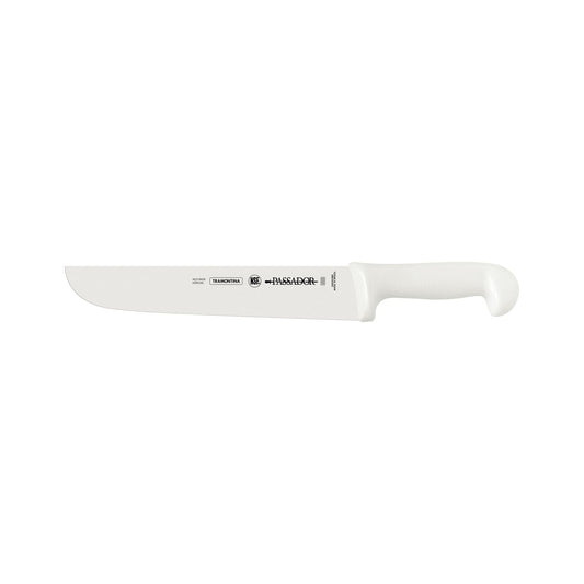 Professional 10" Carving Knife, Stainless Steel Blade, White Polypropylene Handle