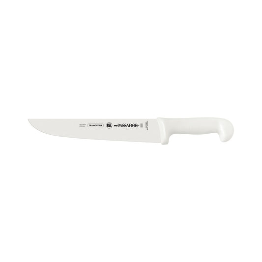 Professional Carving Knife, 10-Inch Stainless Steel Blade with White Polypropylene Handle, Durable and Sharp, Ideal for Meat and BBQ