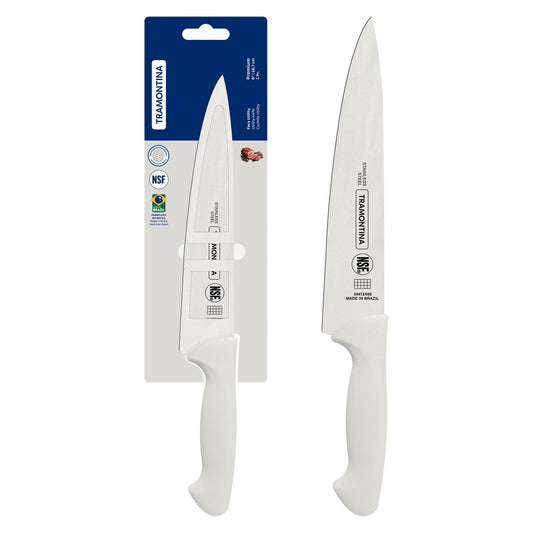 Meat, Chef Knife 8 Inches White & Texture Handle Longlasting Sharpness Premium Line