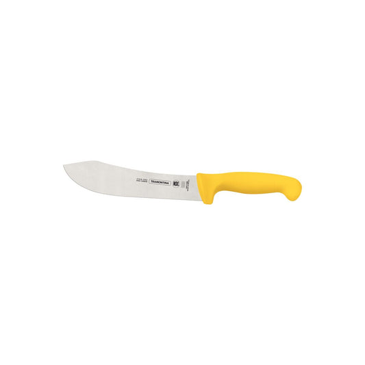 Professional Meat Knife – 8-Inch Stainless Steel Blade with Yellow Textured Polypropylene Handle – Sharp, Durable & Comfortable