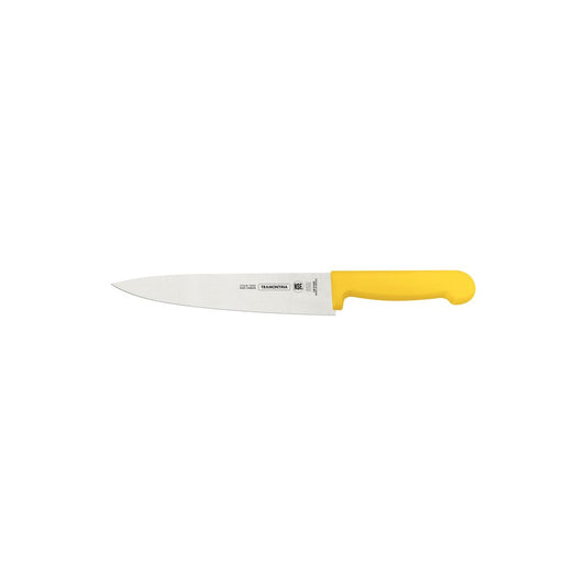 Professional Meat Knife – 8-Inch Stainless Steel Blade with Yellow Textured Polypropylene Handle – Ergonomic & Sturdy
