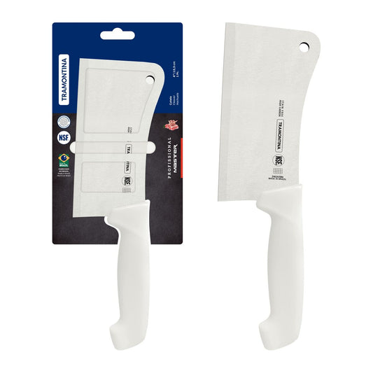 Cleaver Professional White 6 inch, Heavy Knife Impact Resistant, NSF Certified, Antimicrobian handle. - Designed for High Performance and Durability, Ideal for Professional and Ho