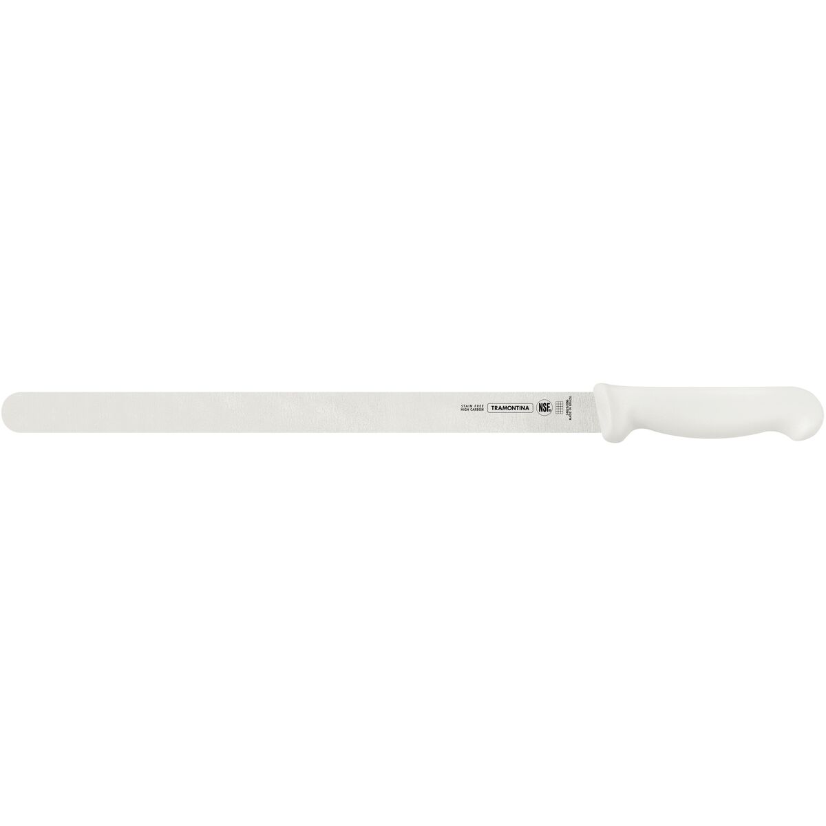 Professional Slicing Knife, 16-Inch Stainless Steel Blade with White Polypropylene Handle, Durable and Sharp, Ideal for Slicing Meat, Roasts, and BBQ