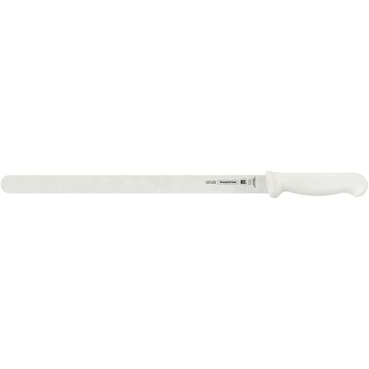 Professional Slicing Knife, 16-Inch Stainless Steel Blade with White Polypropylene Handle, Durable and Sharp, Ideal for Slicing Meat, Roasts, and BBQ