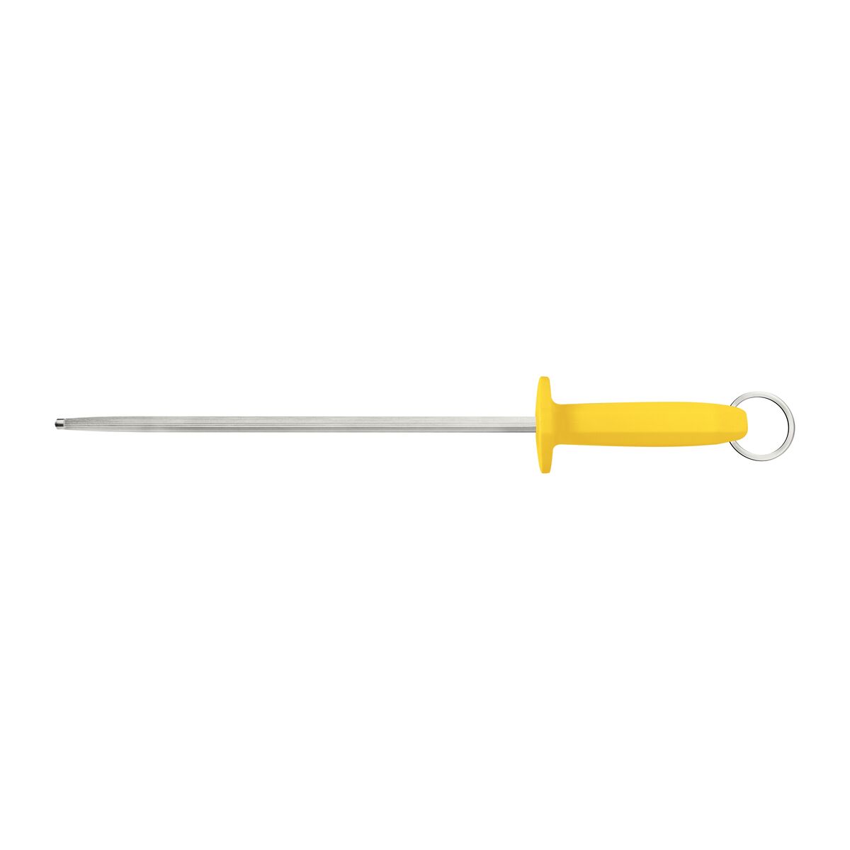 Professional Grooved Magnetic Knife Sharpener, 14-Inch Carbon Steel Rod with Yellow Polypropylene Handle, Durable and Efficient for Sharpening Blades